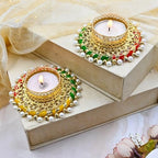IGH Pack of 15 Indian Decorative Tea Light Candle Holders Traditional Handmade Diya Lamp for Pooja, Diwali Decoration and Festival Gifts for Home - Image 4