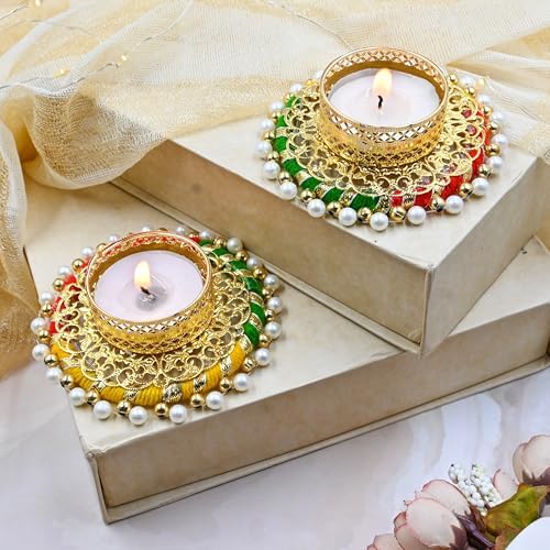 Pack of 25 Indian Decorative Tea Light Candle Holders Traditional Handmade Diya Lamp for Pooja, Diwali Decoration and Festival Gifts for Home - Image 5