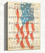 July 4th Patriotic Canvas Wall Art 4th of July USA Decorations My Country 'Tis of Thee American Flag Wall Art Print Independence Day Home Decor 20x24in by HomeifHue