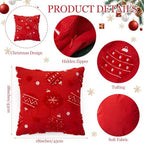 Tiamon 4 Pcs Christmas Throw Pillow Covers 18 x 18 Inch Embroidered Plush - Image 2