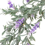 Pre-Lit Battery Operated Purple Ombre Lavender Spring Wreath- 16" - White LED Lights - Image 7