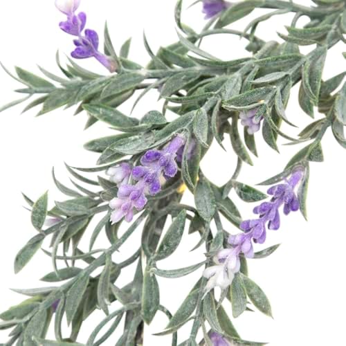 Pre-Lit Battery Operated Purple Ombre Lavender Spring Wreath- 16" - White LED Lights - Image 7