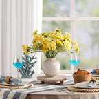 Ceramic Flower Vase, Rustic Farmhouse Decorative Vase Pottery Pampas Grass Vases for Home Decor Table Living Room Entryway Mantel Bookshelf Bedroom Bathroom Kitchen - 6.7" D - Image 5