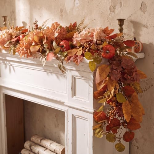 Thiccywoov 5ft Fall Garland Autumn Artificial Hydrangea Decor for Mantel by Jgiusenfg