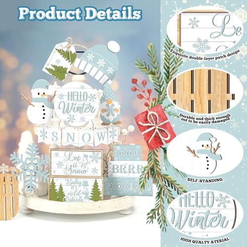 14 Pcs Halloween Tiered Tray Decor Set, Gnome Wood Table Signs (Popular Style) - Image 2