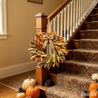 6 Pcs Small Fall Hanging Wreaths with Artificial Autumn Foliage Leaves Rustic Burlap Bow Mini Cabinet Wreath for Home Table Centerpieces Kitchen Farmhouse Thanksgiving Harvest Party Decor - Image 4