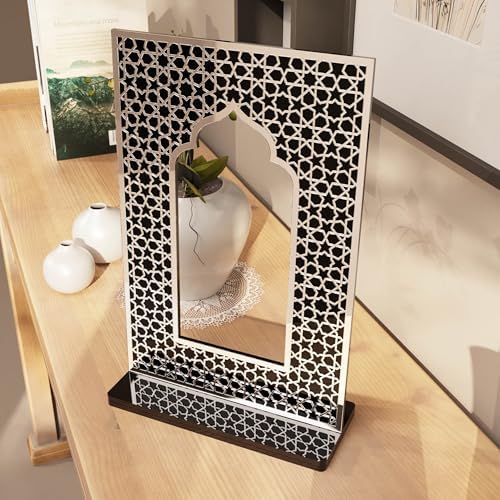 iwa concept Islamic Mihrab Acrylic Tabletop Decor - Arabic Calligraphy Mirror Effect Shelf Art - Modern Ramadan & Eid Home Decoration - Elegant Muslim Gift for Desk & Bookshel - Image 2
