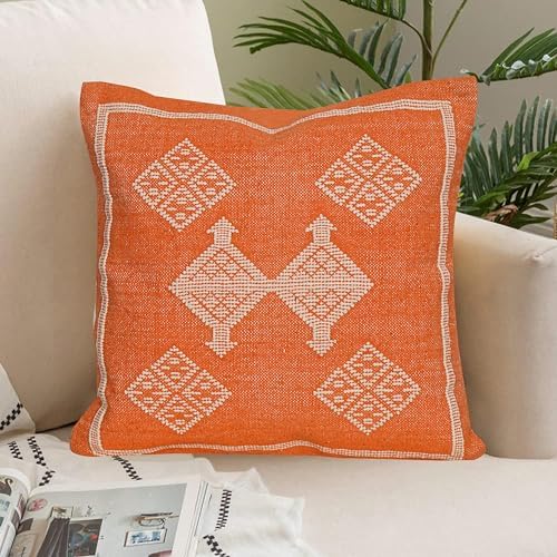 Indian Cotton Cushion Cover Sabra Kilim Pillow Cover Designer Decorative Sofa 18x18 Inche Handwoven Cushion Case for Farmhouse Home Decor Spring Decorative Pillow (Pattern 29) - Image 2