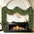 9Ft Christmas Cedar Garland with Lights Christmas Decorations, Real Touch Soft Lush Green Pine Cedar Garland for Mantel Front Door Porch Fireplace Stairs Table Outdoor Indoor Holiday Home Decor by Unknown