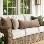MIULEE Decorative Linen Lumbar Pillow Cover 14x36 Inch Camel - Image 6