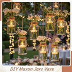 24 Pack Mason Jar Vases for Centerpieces, Clear Glass Flower Vase - Image 5