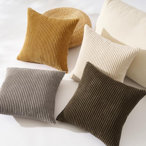 Topfinel Decorative Brown Throw Pillow Covers Cushion Cases, Set of 4 Soft Velvet Modern Double-Sided Designs Terracotta Home Decor ，Fall Style Throw Pillows 26x26 inches - Image 4