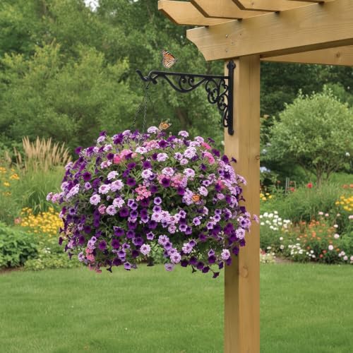 Landhoow 4 Pcs 15.6" Cast Iron Hanging Outdoor Wall Hanger, Black - Image 5