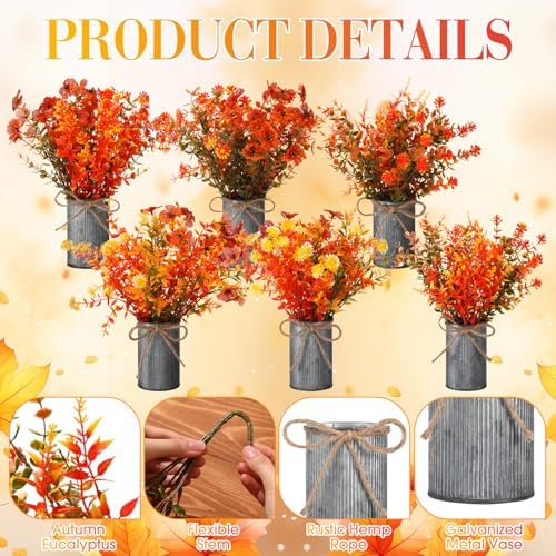 Zeyune 12 Sets Artificial Fall Thanksgiving Centerpiece for Tables - Image 4