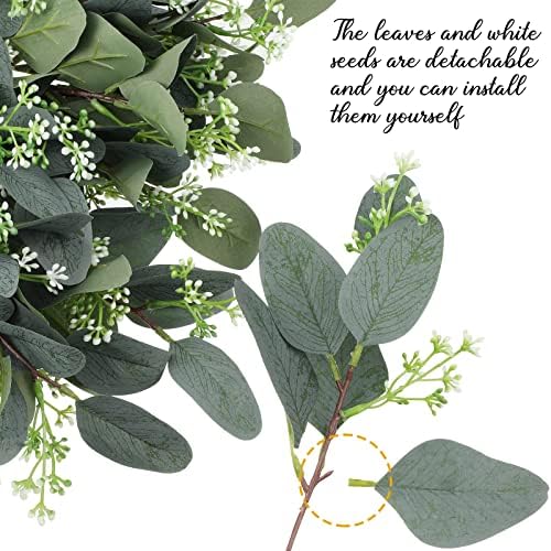 Janinka 60 Pcs Artificial Seeded Eucalyptus Stems Mixed Greenery - Image 3