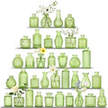 UPBUD Green Glass Bud Vases Set of 36, Small Vases for Flowers by UPBUD