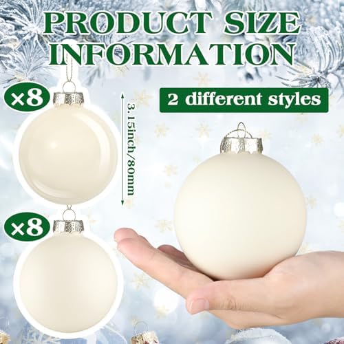 Hollowfly 16 Pcs 3.15 Inch Christmas Hanging - Image 2