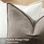 decorUhome Chenille Dark Grey Velvet Throw Pillow Covers 26x26 Set of 2 - Image 2