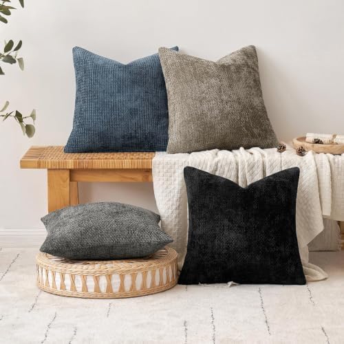 MIULEE Decorative Navy Blue Euro Sham Pillow Covers 24x24 Inch 2 Pack - Image 4