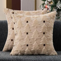 Allorry Christmas Pillow Covers 20x20 inch Set of 2 Christmas Decorations Soft Plush Faux Fur Wool Beige Christmas Tree Throw Pillow Cases Winter Holiday Decor for Sofa Living Room PT-012R20 by Allorry