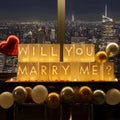 Will You Marry Me Sign - Marry Me Light Up Letters Set with Luminary Paper Bags, LED Tea Light Candles, Red Heart Balloons, Artificial Rose Petals - Proposal and Valentines' Day Decorations by eufony