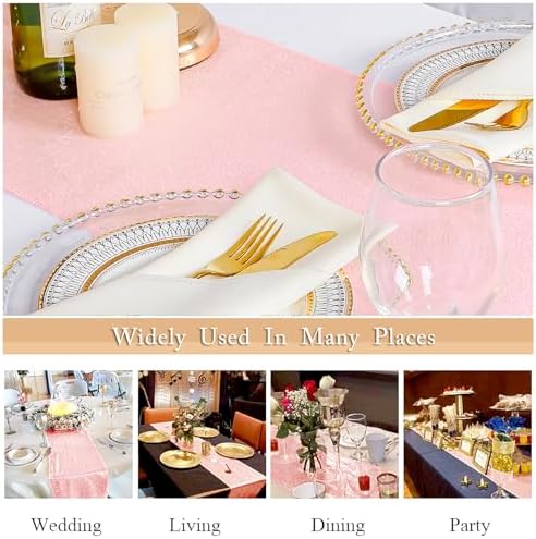 ShinyBeauty Light Pink Table Runner for Party 15 Pack of 12 X108 Sequin Table Runners Wedding Table Runner Sparkly Table Runner Baby Pink Table Runners for Baby Shower Decorations - Image 6