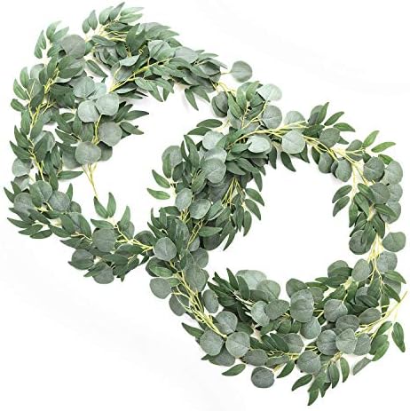 Ling's Moment Green Eucalyptus Garland, 5.9ft, 2pcs by LingsMoment