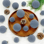 XmasExp 36PCS Velvet Christmas Ornaments Set Mixed Flocked Balls Ornaments Shatterproof Christmas Tree Decorations for Holiday,Party,Home（Light Blue） - Image 4