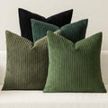 MIULEE Soft Corduroy Decorative Throw Pillow Covers Neutral Green 18x18 by MIULEE