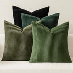 MIULEE Soft Corduroy Decorative Throw Pillow Covers Neutral Green 18x18 by MIULEE