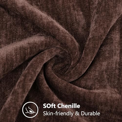 decorUhome Soft Chenille Reddish Brown Throw Pillow Covers 24X24 Set of 2 - Image 2