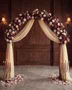 72inch Aisle Flower Garland, Burgundy & Blush Rose, Chiffon Drape - Image 5