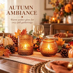 36 Pack Votive Candle Holders, Amber Candle Holders for Fall Centerpiece - Image 2