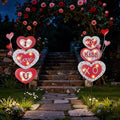 Lewondr Valentine's Day Decorations Outdoor, Metal Solar Pathway Lights by Lewondr