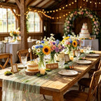 3Pcs Floral Cheesecloth Table Runner, Sage Green Table Runner 10Ft - Image 2