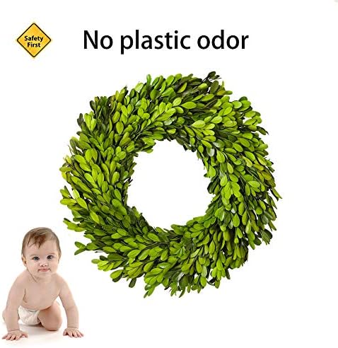 Boxwood Wreath 10 inch Preserved Nature Boxwood Wreath Home Decor Stay Fresh for Years Rustic Farmhouse Holiday Home Decor, Halloween Christmas Wreath - Image 2