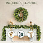 WANNA-CUL 22 Inch Real Touch Christmas Wreath for Front Door with Lights - Image 3