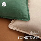 Foindtower Decorative Linen Fringe Throw Pillow Covers 20×20 Pine Green - Image 4