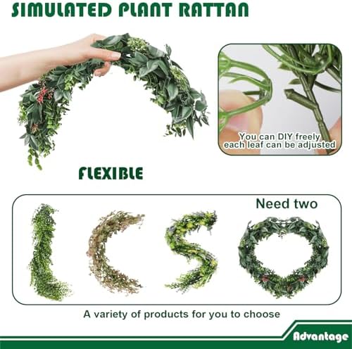 Fake Hanging Plants 4Pc-20 Artificial Ivy Vines, UV Resistant Greenery Ivy Leaves Garland with Flowers for Wedding Outdoor Decoration Home Indoor Wall Décor - Image 6