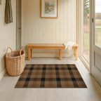 JTJ Easy Jute 2x4 Entryway Runner Rug, Brown Plaid, Washable - Image 3