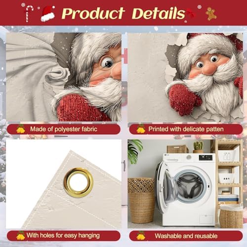 13x6Ft Santa Garage Door Cover, Garage Door Decorations, Large Garage Door Xmas Cover, Outdoor Xmas Banner Decorations - Image 2