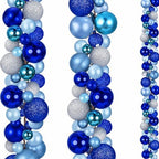 2 Pcs 6 ft Christmas Ball Ornament Garland, Blue,Silver by Yuxung