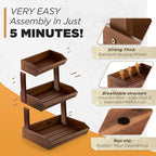 HOLANA Acacia Wood 3 Tier Fruit Basket, Durable, for Fruit and Vegetables - Image 2