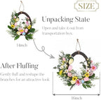 Valery Madelyn Pre-Lit Easter Wreath for Front Door, Unique Egg Shaped Spring Wreath Decoration with Bunny, Pastel Eggs & Tulip Daisy Flower, Artificial Farmhouse Indoor Outdoor Wall Window Decor-16'' - Image 6