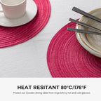 BARoyal Round Placemats Set of 12 Woven Placemats Washable Braided Table Mats for Dining Table Heat Resistant Non-Slip Circle Place Mats(Blossom) - Image 5