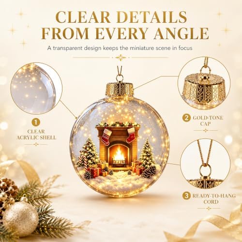 Glowing Christmas Story Ornaments, 9-Piece Light Up Mini Scene Set (Set A) - Image 5