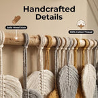 Jditngp Large Macrame Wall Hanging Boho Woven Leaf Tapestry,Hand Woven Tassels,Nordic Home Decorations Bohemian Handmade Leaf Feather Big Wall Art Decor for Living Room Bedroom Apartment 47.2"Wx33.5"L - Image 2