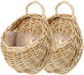 2Pcs Woven Hanging Basket Decorative Wall Hanging Flower Baskets Handwoven Plant Holder with Handle for Home and Garden Plant Display and Storage Stylish Plant Baskets by ULDIGI