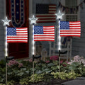 4th of July Decorations Outdoor,3 Pack Solar American Flag lights Stakes by HokfirmHomeDecorGarden