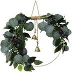 Eucalyptus Wreath for Front Door Artificial Eucalyptus Wreath Olive Fruit and Blueberry with Green Leaf Spring Summer All Season for Farmhouse Front Porch Window Hanging Wall Party Decor by CMINAUS
